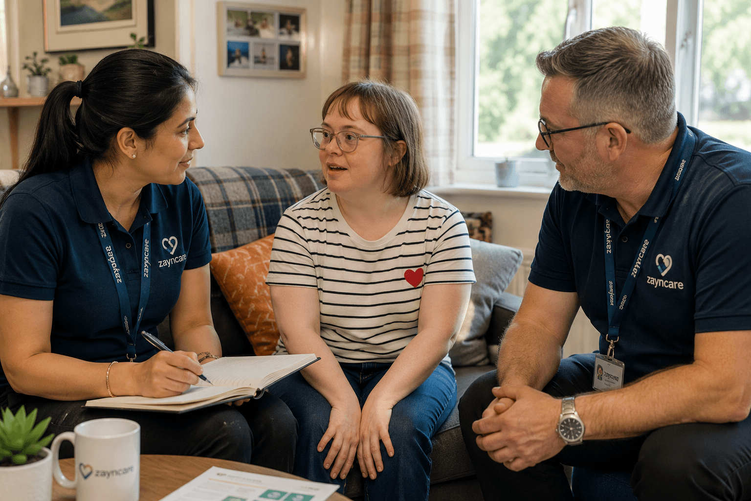 Care worker supporting a person in a community setting